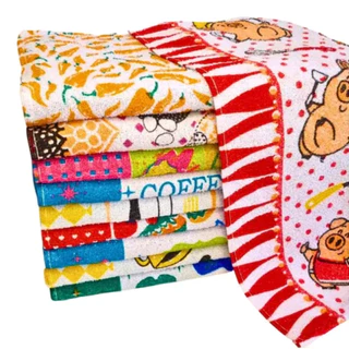 Kit com 10 Toalhas de Copa Cozinha Atoalhada Algodão Super Absorção Grande Macio