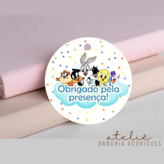 Tag Agradecimento | Baby Looney Tunes | Tag Para Lembrancinhas