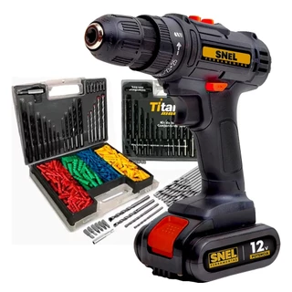 Kit Furadeira Parafusadeira 12v Com Jogo De Brocas Buchas 300 Peças