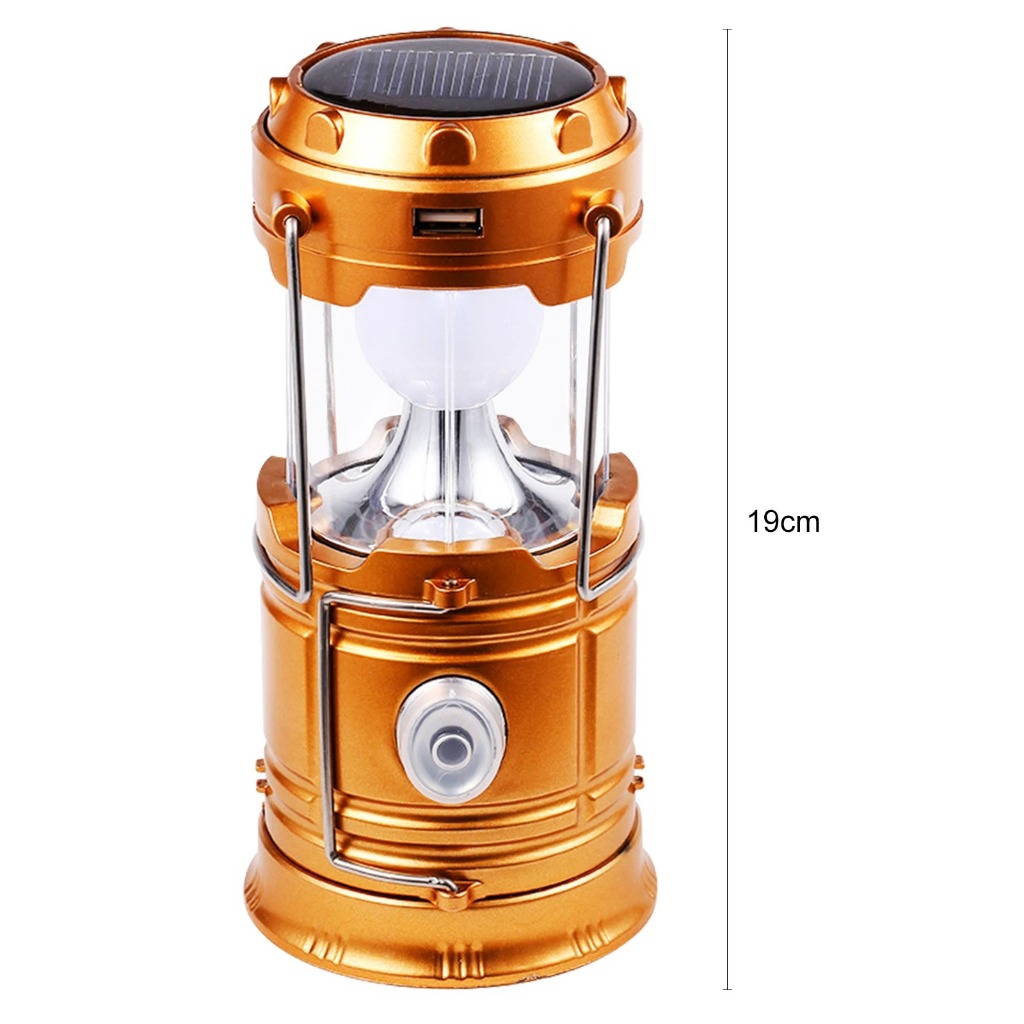 Lampião Luminária Carregador Solar Camping Usb Led Lanterna