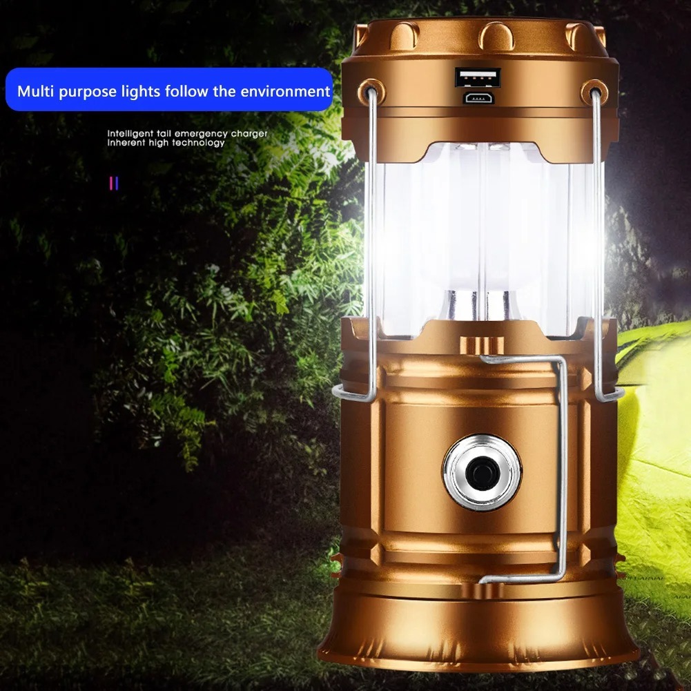 その他 Solar Portable LED Clip-on Light Rechargeable USB Lantern Outdoor Camp Garden Lamp - by Pilotlights.net ggw725x Lampião Luminária Carregador Solar Camping Usb Led Lanterna