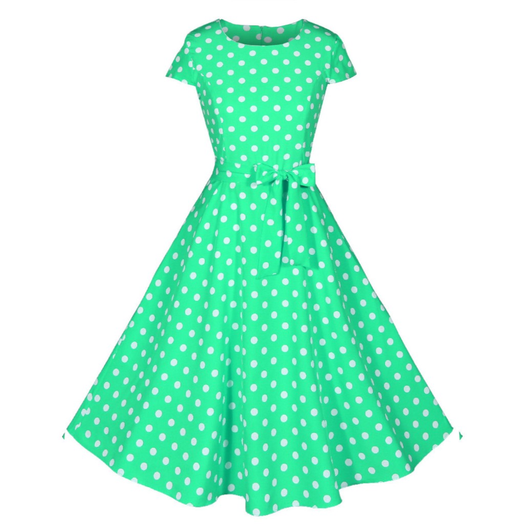 Vestido De Bolinha Anos 60 Feminino Festa Retrô Vintage Bolas