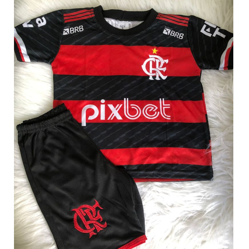 NOVO Conjunto do FLAMENGO Infantil Modelo 2024/25 Tradicional - Unissex na PROMOÇÃO!!