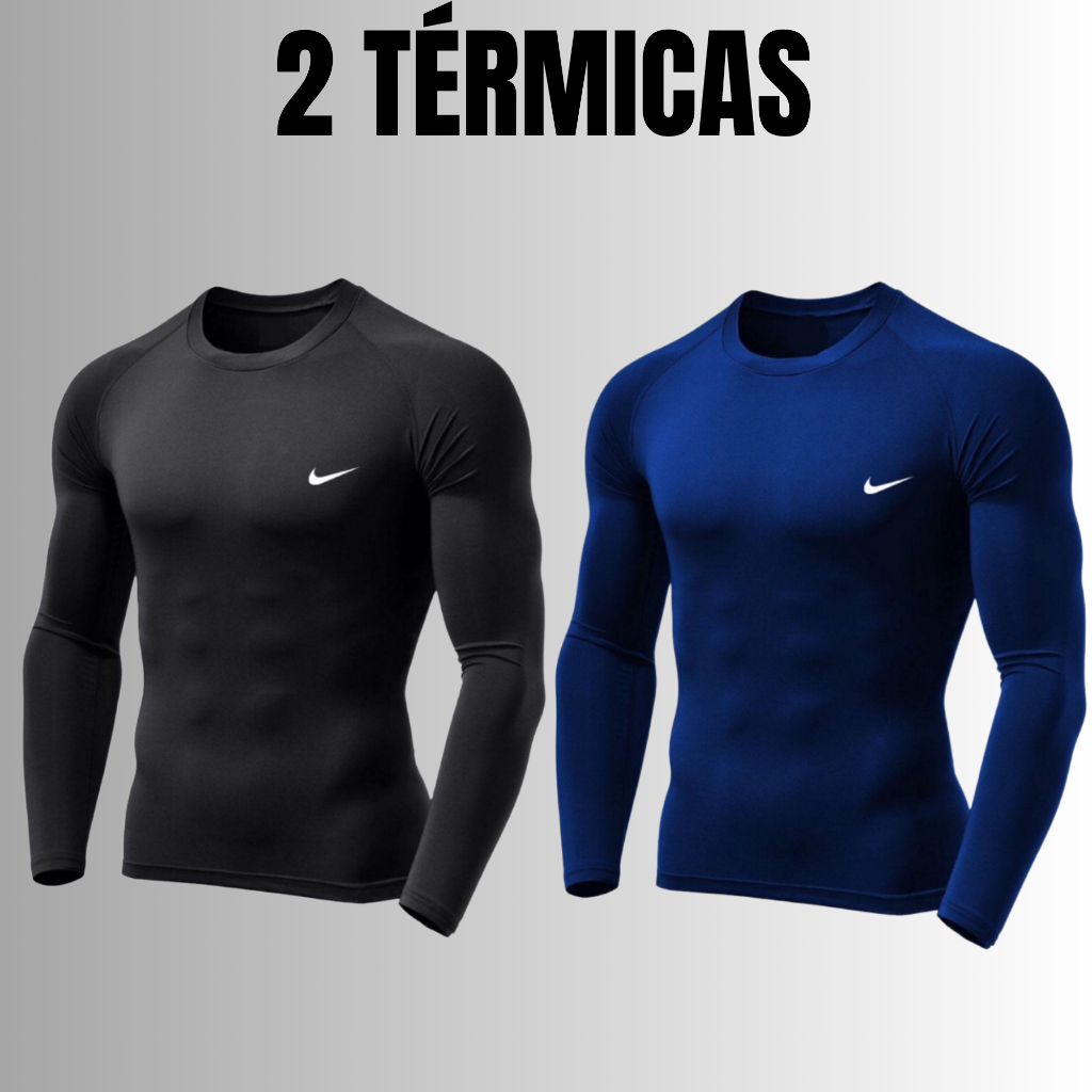 Kit com 2 camisas térmicas com proteção solar UV 50+