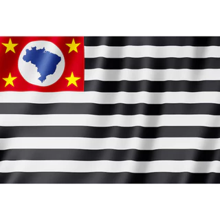 Bandeira de São Paulo Grande Cetim com Acabamento 150x1,00