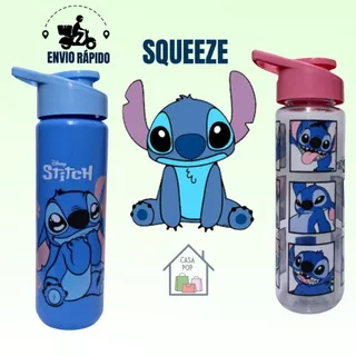 Squeeze Stitch Garrafa de Agua Com Tampa 700 ML Garrafinha Plástico