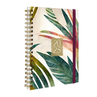 Agenda Planner Semanal Plus 2025 Capa Dura Botanics Palm Leaves Marsala