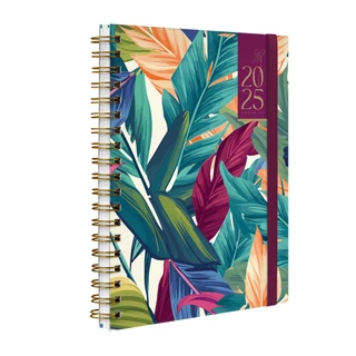Agenda Planner Semanal Plus 2025 Capa Dura Botanics Tropical Leaves