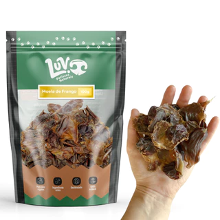 Moela de Frango Petisco Natural Desidratado Pet Para Cachorro e Gatos 100g - LUV