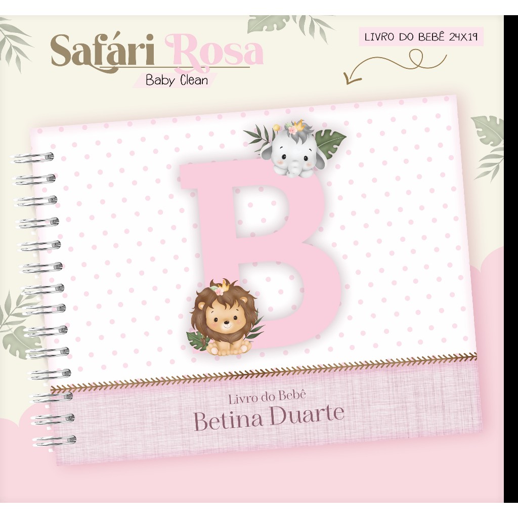 Livro do Bebê safari rosa baby clean | Shopee Brasil