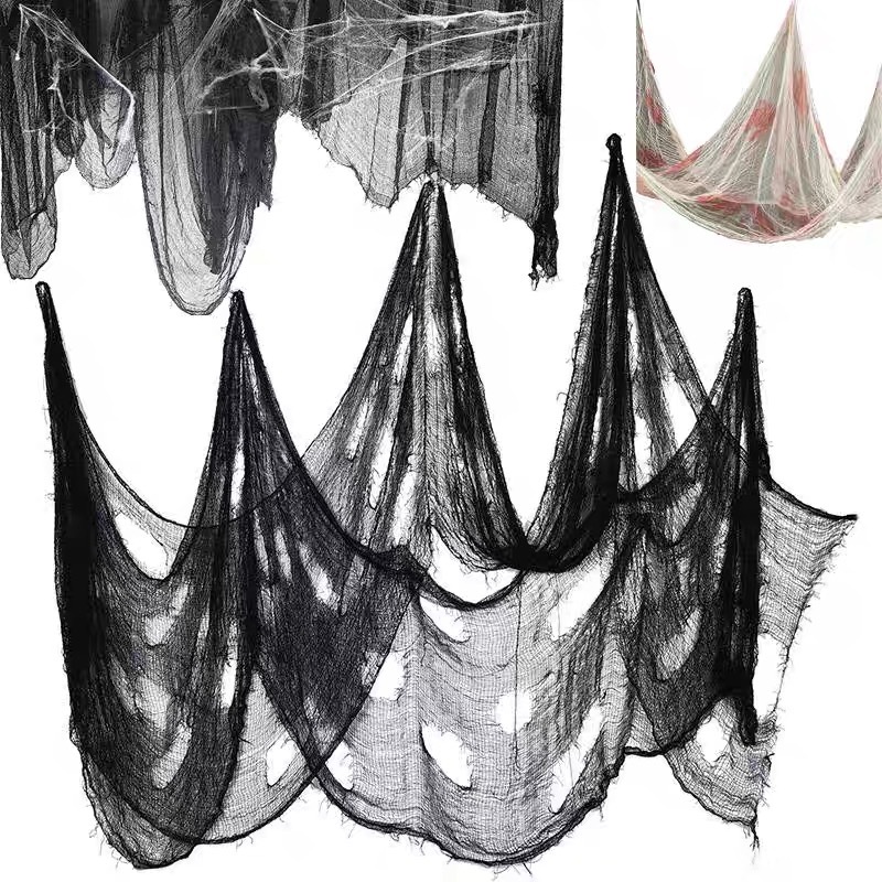 Rouleau Gaze Sanglante Halloween 8x1000 Cm - Tissu Non Tissé, Effet Taches De Sang, Pour Décoration Et Cosplay