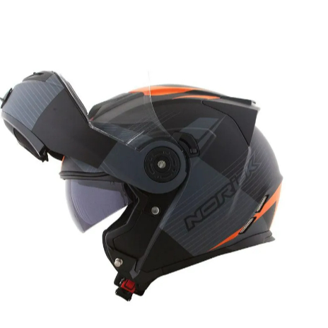 CAPACETE NORISK ROUTE FF345 STROKE PRETO FOSCO/LARANJA