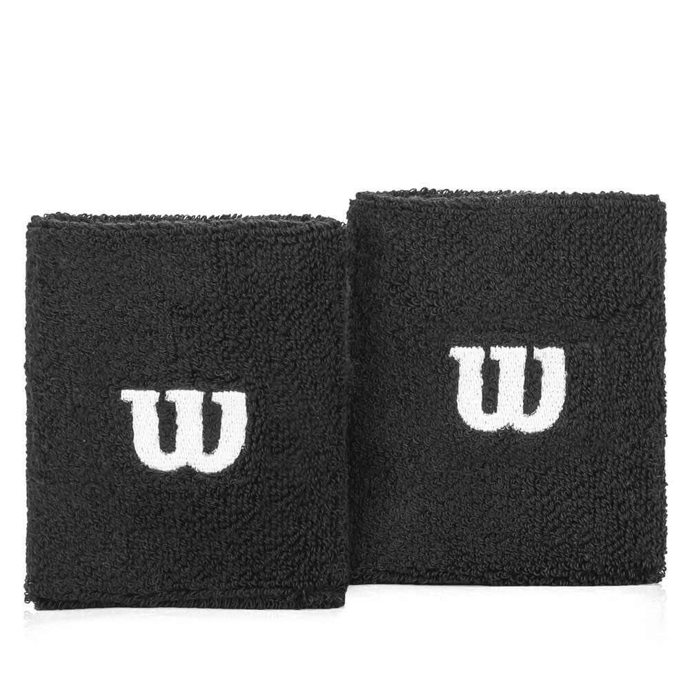 Munhequeira Wilson Par Wristband Curta Média Logo 02x Toalha Pulso Cores Algodão Unissex Tênis Acad