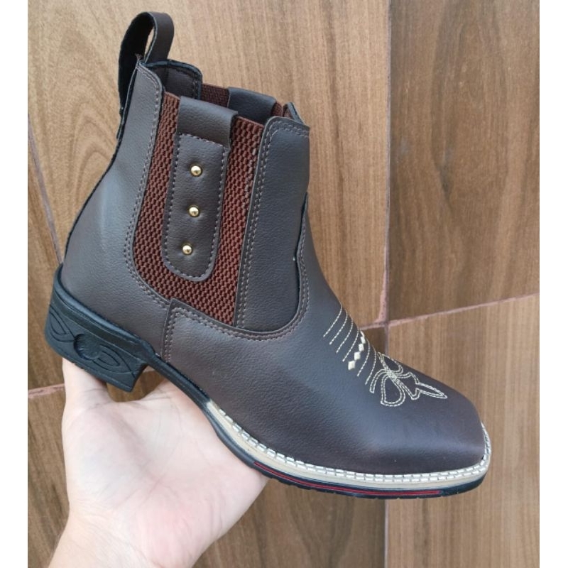 Botina Bota Feminina Cano Curto Country Texana Rodeio Roça Strass Cor Café