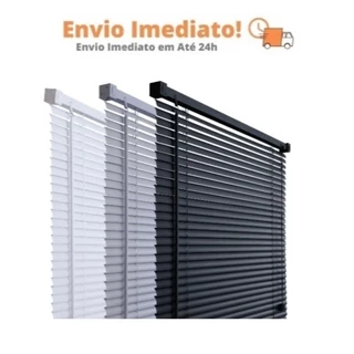 Persiana Cortina Horizontal Pvc Primafer Preto Sala Cozinha Quarto