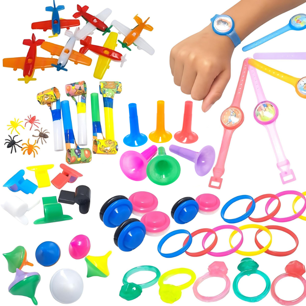 Kit 100 Mini Brinquedos Sacolinha Surpresa Festa Aniversário Lembrancinha Infantil Unissex