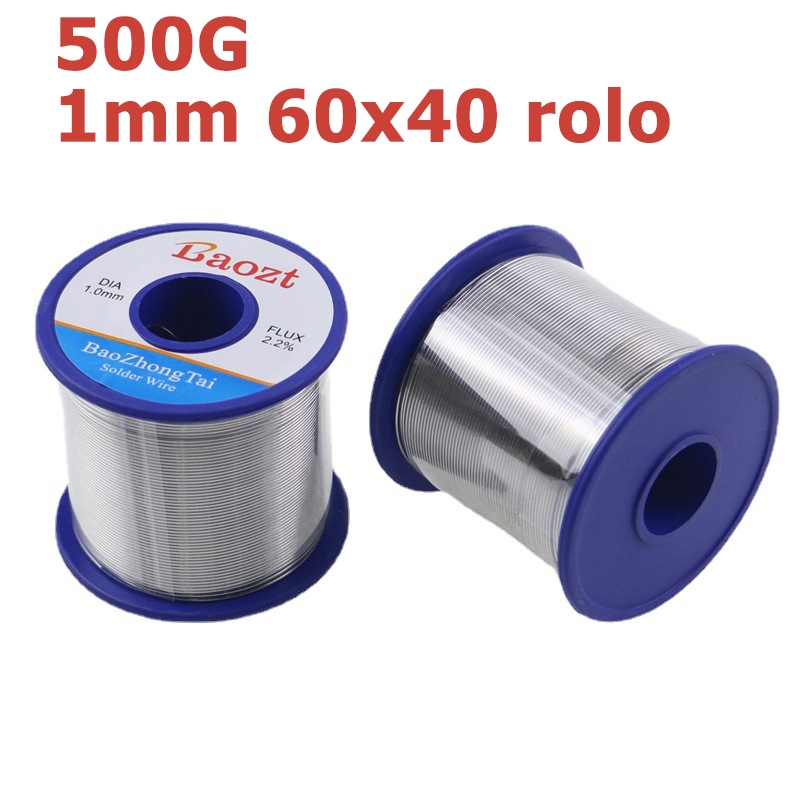 Solda Estanho Com Fluxo 1mm 60x40 Rolo 500g