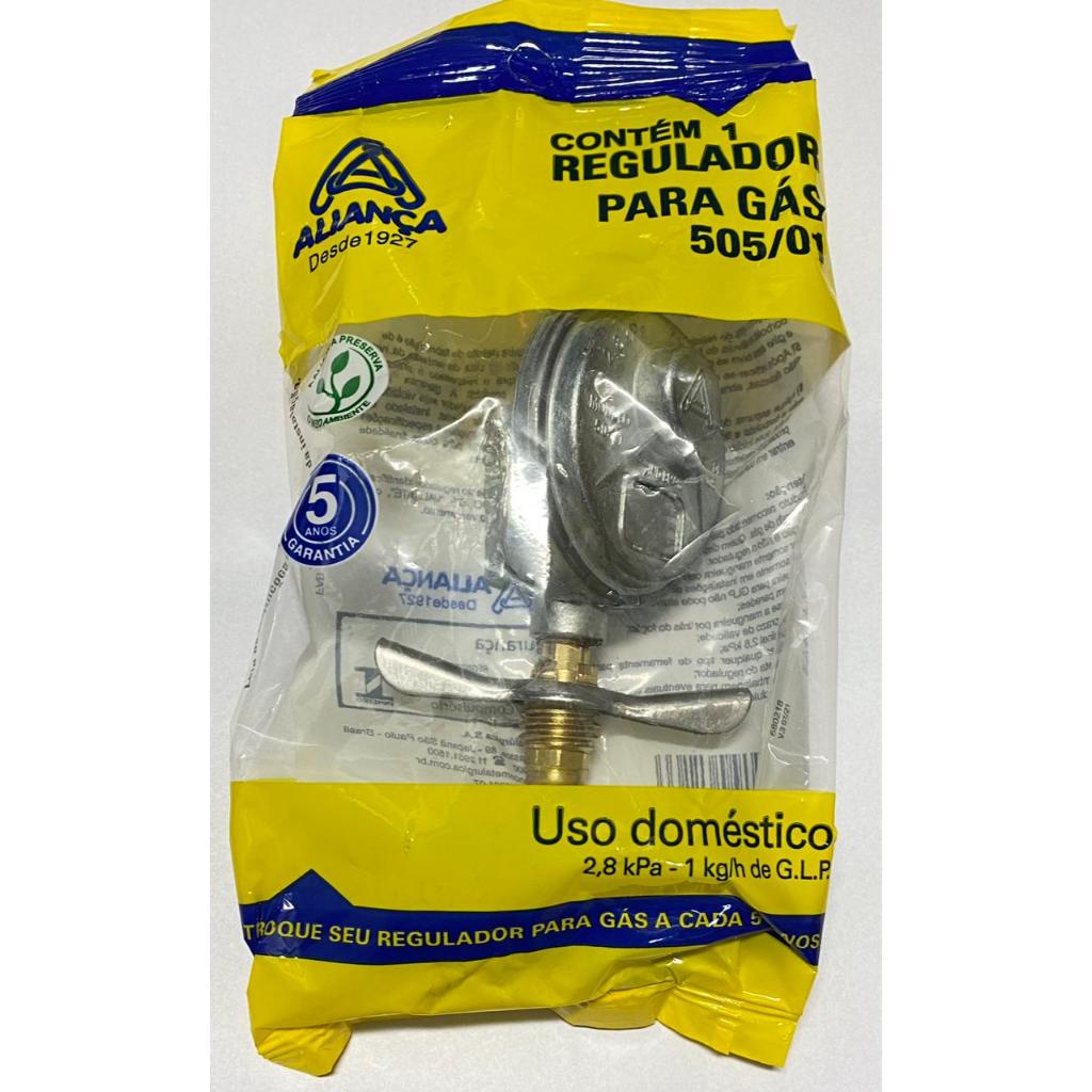Regulador para Gás Cozinha regulador tamanho Mini 505/01-1Kg/h de G.L.P. Inmetro Original ALIANÇA