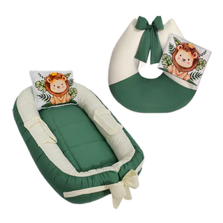 Kit Ninho Redutor Berço Bebê & Almofada Amamentar
