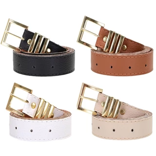Kit 4 Cinto Feminino Plus Size Fivela Dourada Metal Fino Grande Tendencia