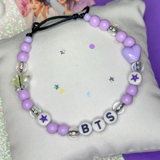 Pulseira de Miçanga com Fecho Ajustável BTS Army Kpop RM Jin Suga J-hope Jimin V Jungkook