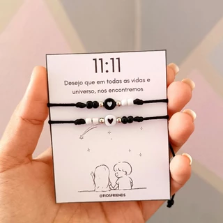 kit pulseiras 11:11 casal amigos miçangas regulável