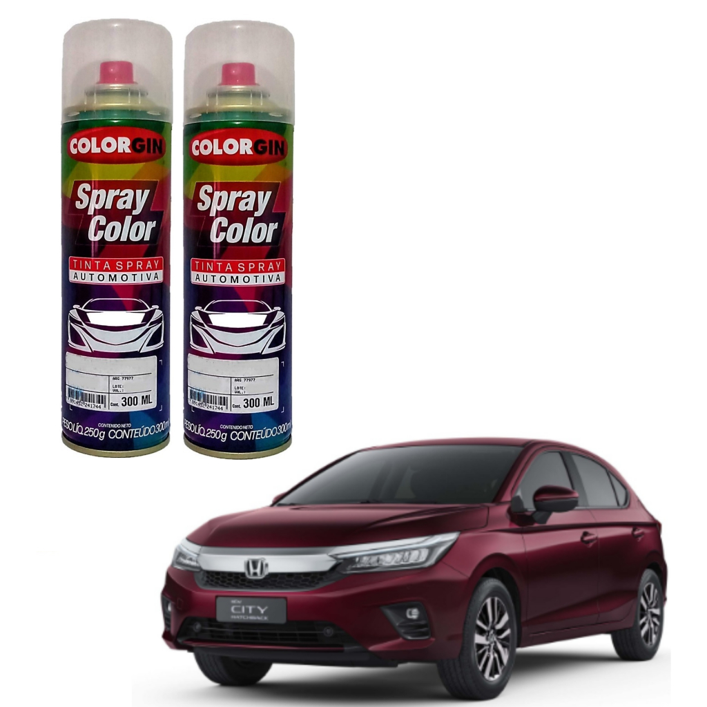 Kit Tinta Automotiva Spray Vermelho Mercurio Perolizado Honda + Verniz ...