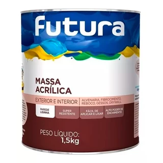 Massa Acrílica Exterior Galão Paredes Branco Futura 1,5kg