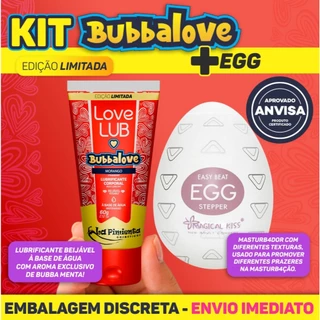 BUBBALOVE LUBRIFICANTE P/ SEXO ANAL ORAL VAGINAL LOVE LUB EDIÇÃO LIMITADA + EGG MASTURBADOR