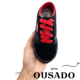 Tênis Preto Infantil Vans Menino Menina Unissex Dia a Dia Casual Juvenil Escolar Confortável Leve