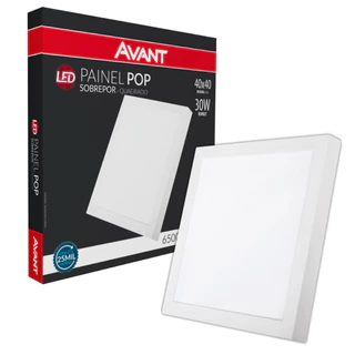 Plafon Led Quadrado Sobrepor 30w 40x40 Branco Frio Avant