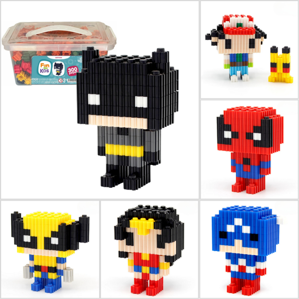 Brinquedo Blocos de Montar Personagens Criativo Grande 3D Batman Homem ...