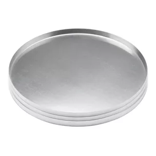 Kit 3 Bandeja Forma Pizza 35 cm Aluminio Tradicional Pizzarias Bares Restaurantes