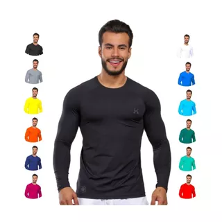 Camisa Masculina UV50+FPU Proteção Poliamida Adulto Térmica Manga Longa Segunda Pele Pesca Praia