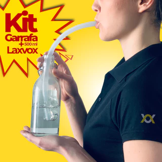 KIT Lax vox + Garrafinha 500ml de vidro Tubo de Ressonância ETVSO 35cm X 9mm Translúcido original laxvox