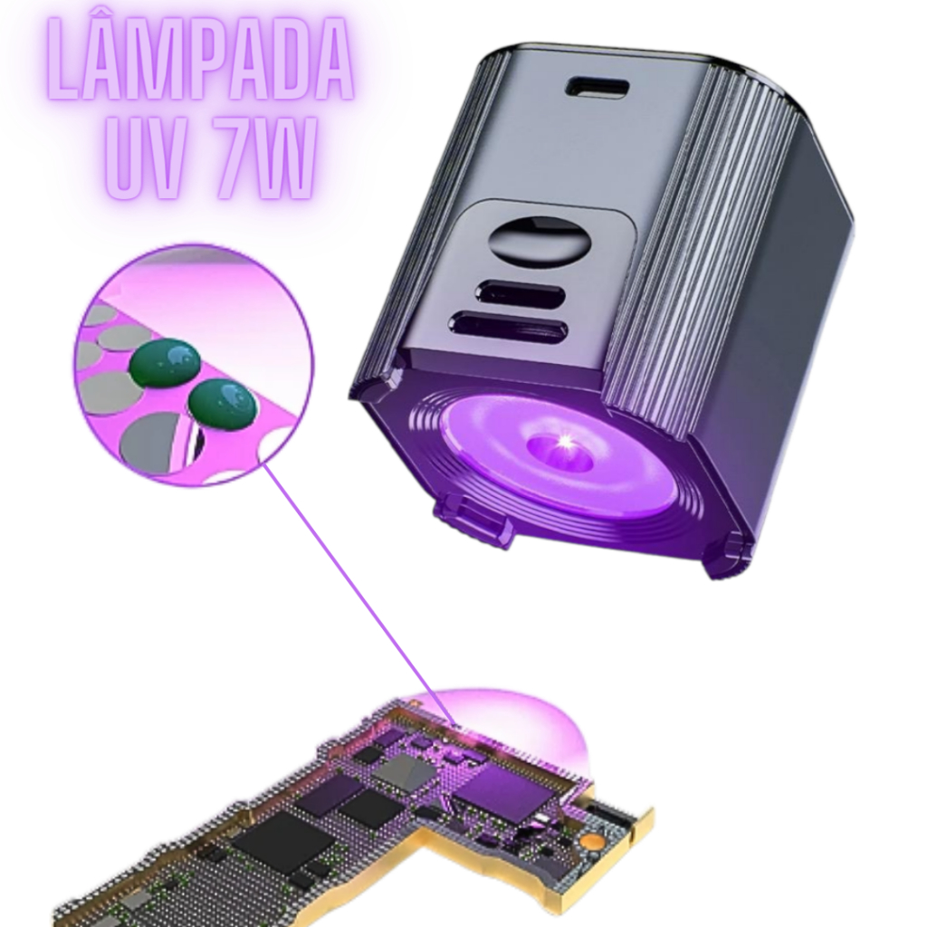 Lâmpada Cura Uv 7W Portátil Cura Uv Para Cola Oca Para Manutenção De Celulares