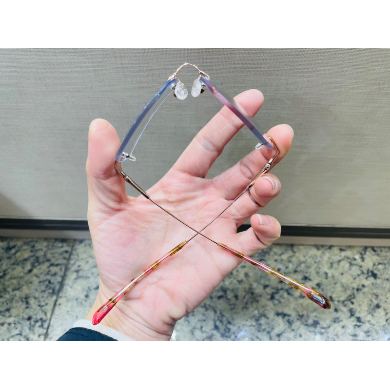 Armação balgriff feminino óculos sem aro tipo “3 peças” de descanso pra grau titânio leve e flexível 50035