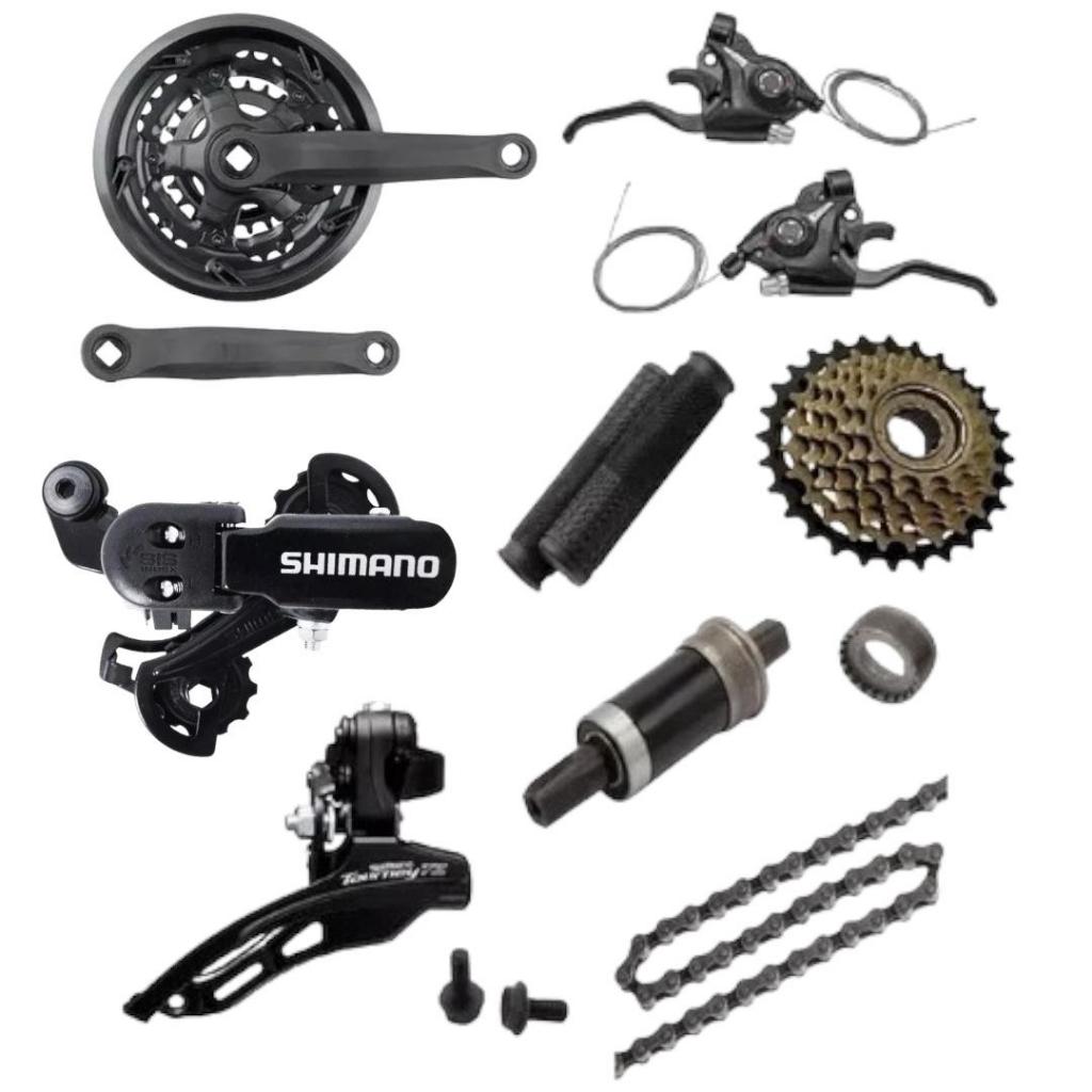 kit relação 21 marcha cambio shimano + pedivela catraca trocador ...