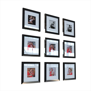 Kit 9 Quadros Fotos Decorativas Parede Sala Quarto Paspatur e Vidro Acrilico de Alta Qualidade.