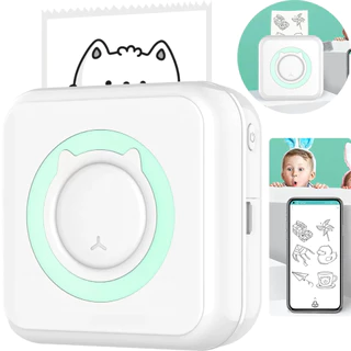 Mini Impressora Térmica Máquina de Imprimir Portátil Bluetooth de Fotos Sem Fio, Android, iOS, Papel e Etiquetas