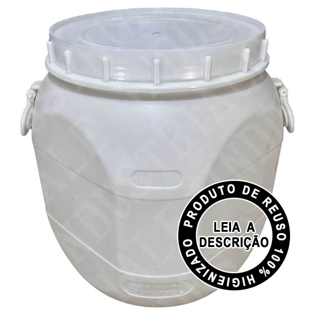 Bombona Plástica 50l Tampa Removível Homologada U.N Reuso