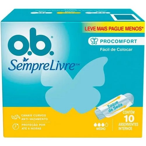ABSORVENTE INTERNO OB ORIGINAL MEDIO 10 UNIDADES | Shopee Brasil