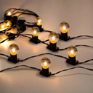 Varal Luzes Até 25 metros Preto Lampada Clara 15w Area Externa Gambiarra Casamento Fio de Luz Cordão Externo