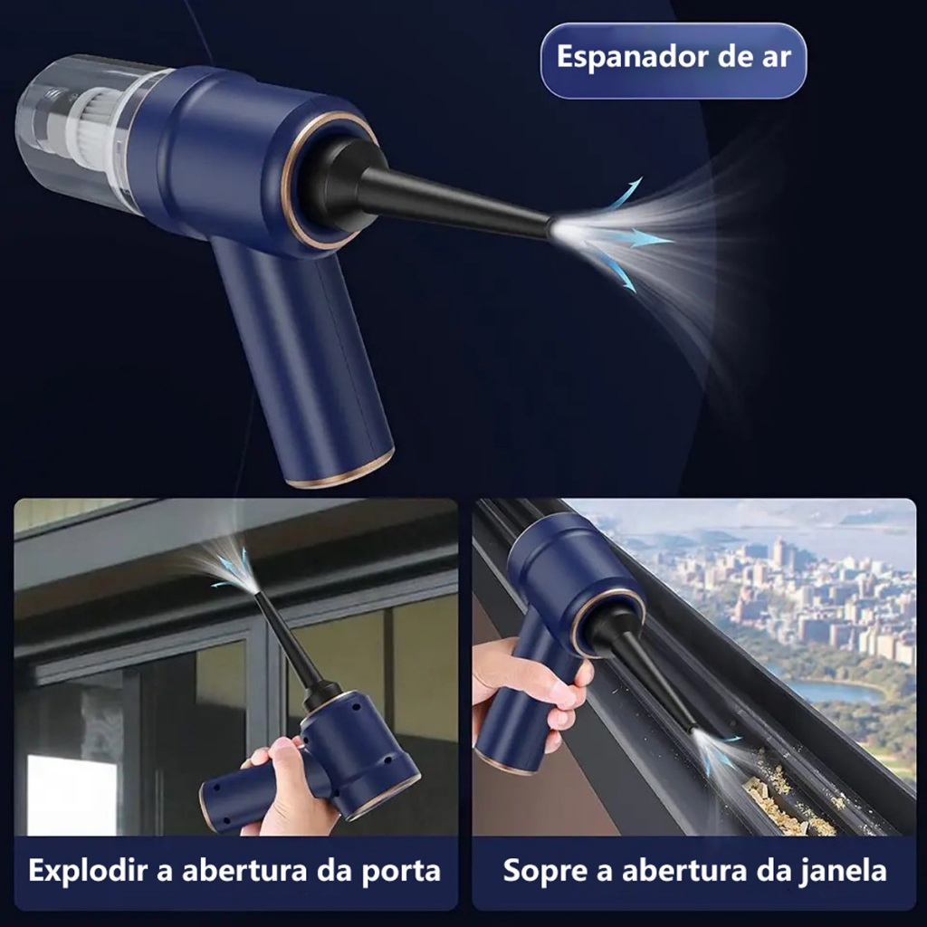 Mini Soprador Aspirador De Pó 3em1 Usb Portatil Recarregável 110v