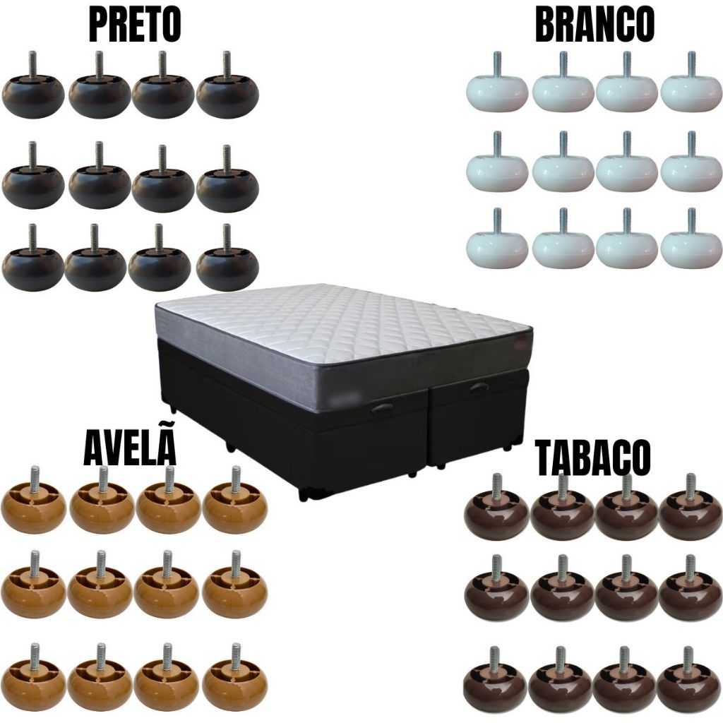 Oferta Kit Mini Pequeno Baixo Pé Cama Box Casal Solteiro Queen King Ortobom Gazin 3cm