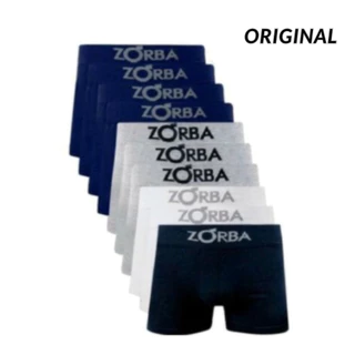 Kit 10 Cuecas Boxer Zorba de Algodão Sem Costura Original