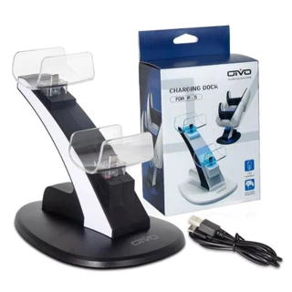 Suporte Base Dock Carregador 2 Controles Ps5 Playstation 5 p-5