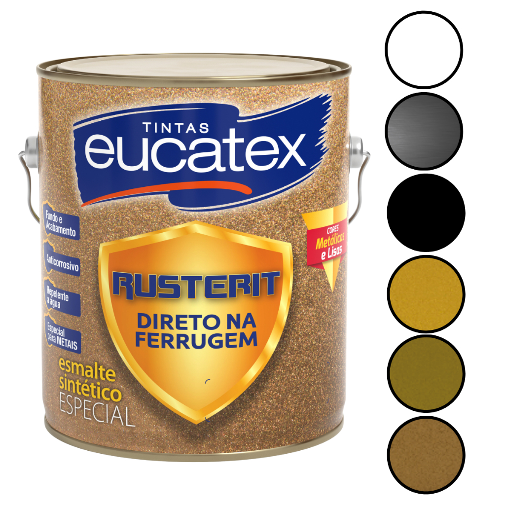Tinta Para Ferro E Metais Direto Na Ferrugem 900ml Cores Anticorrosivo ...