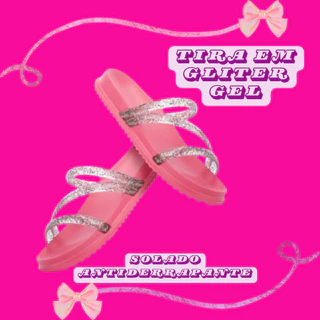 Sándalia Birken Feminina Tira Gliter Chinelo Papete Rasteira