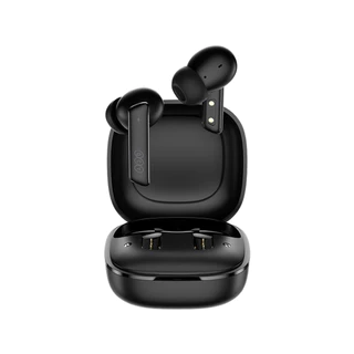 Fone de Ouvido Sem Fio QCY HT05 MeloBuds Bluetooth TWS 5.2, Cancelamento de Ruído Ativo ANC - Preto e Branco